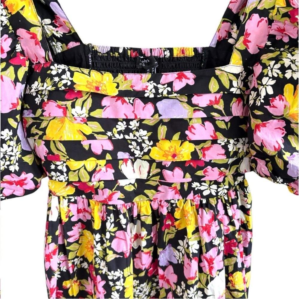 NWT Nobody's Child Nova Puff Sleeve
Black Floral Midi Dress Size 6 - Picture 7 of 15